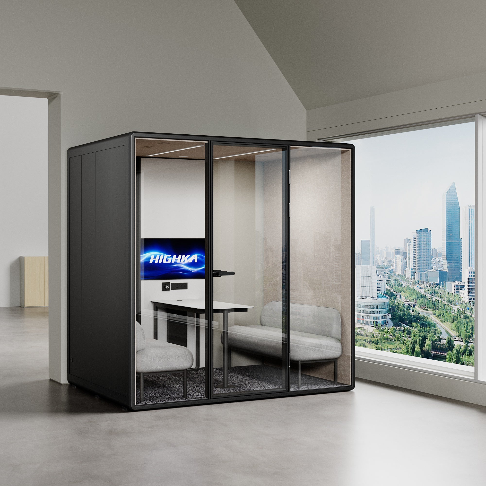 Soundproof 4-Person Meeting Pod