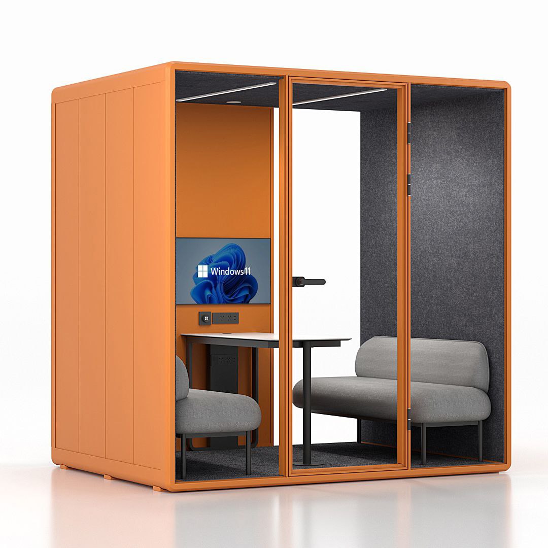 Soundproof 4-Person Meeting Pod